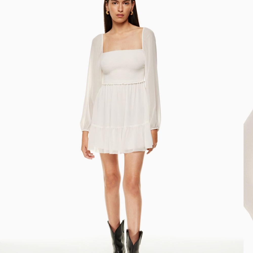 Wilfred White Square Neck Bishop Sleeve Sundress